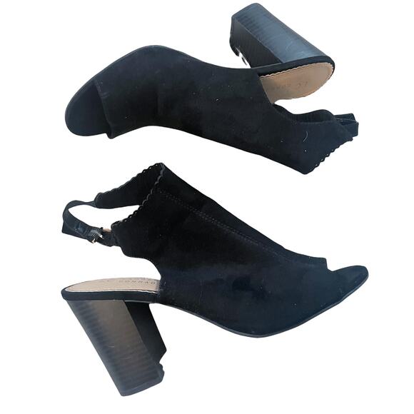 LC Lauren Conrad Sunstone Black Sling Back Heeled Booties Women's Size 9.5 - Picture 5 of 13